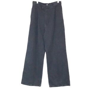 NWOT Zara high waist pleat front wide flare jeans black size 10